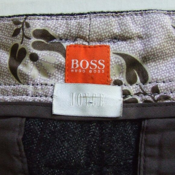 Hugo Boss grey pants wool pinstripe Joyce style women's trousers fall winter - Picture 5 of 12